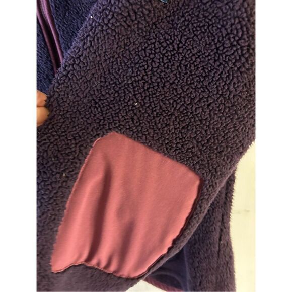 North Face Sherpa cozy Pull Over  1/4 zip xl purples Jacket - Picture 3 of 10